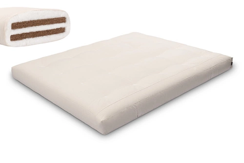 Ecru \ Coton non tissé + 2 x 3 cm de couche de noix de coco \ 160x200 cm
