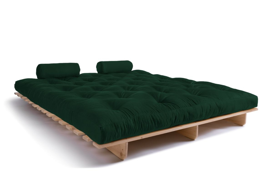 Canapé lit 180x200 - Slim Comfort Classic - Pascall Futon Vert Bouteille