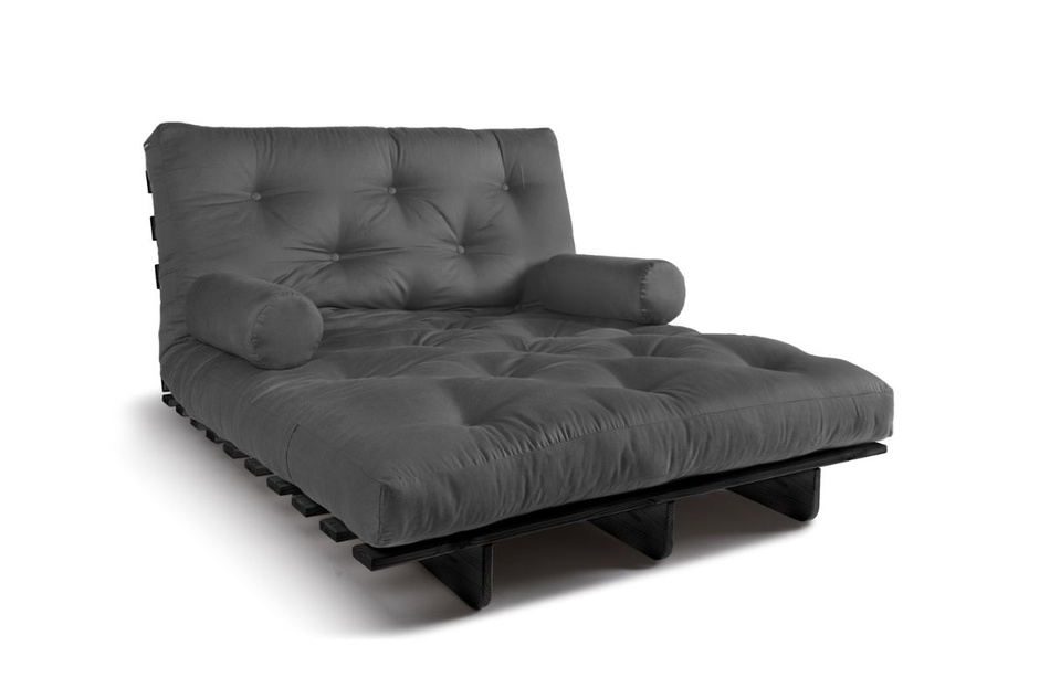Canapé lit 120x200 - Slim Comfort Black - Pascall Futon Gris