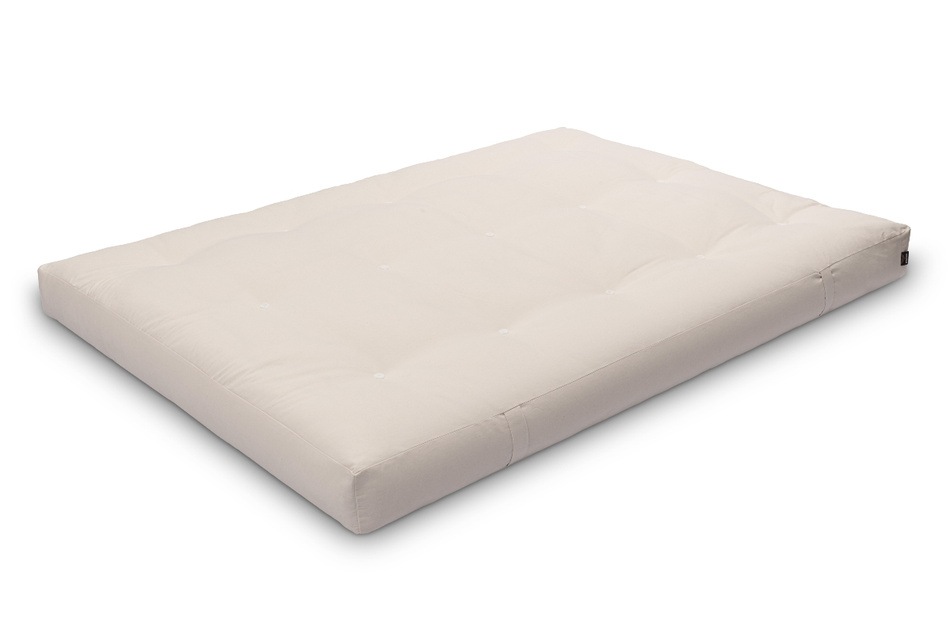 Matelas 140x200 naturel avec de la laine, coco et 2x latex - Futon Comfort Wool - Pascall Ecru