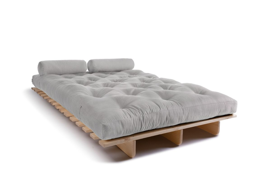 Canapé lit 120x200 - Slim Basic Classic - Pascall Futon Gris Clair
