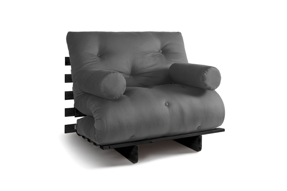 Canapé lit 90x200 - Slim Comfort Black - Pascall Futon Gris