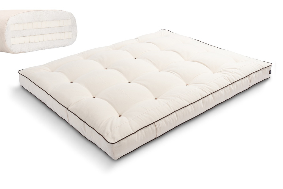 Matelas 180x200 naturel avec latex - Futon Medium Duo Latex - Pascall Kedro Ecru