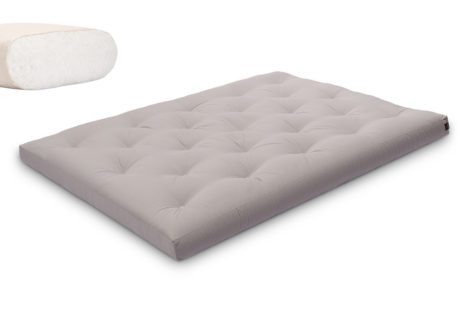 Matelas 140x200 naturel - Futon Slim Natural - Pascall Gris