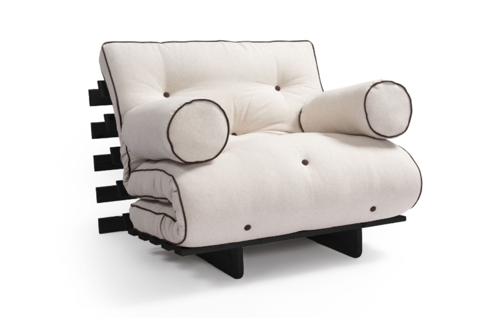 Canapé lit 90x200 - Slim Basic Kedro Black - Pascall Futon Lin