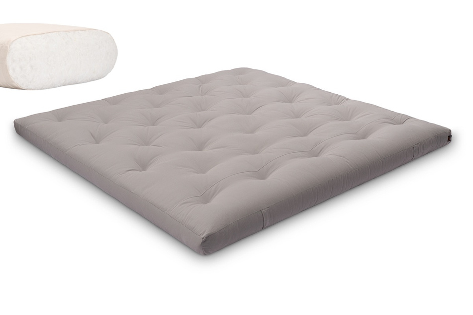 Matelas 200x200 naturel - Futon Slim Natural - Pascall Gris