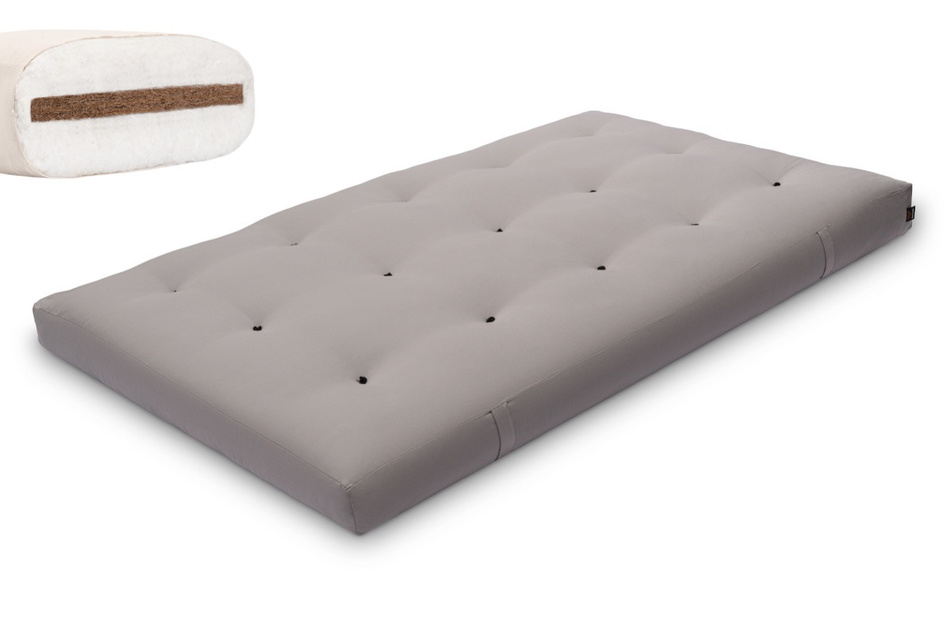 Matelas 120x200 naturel avec coco - Futon Medium Coco - Pascall Gris