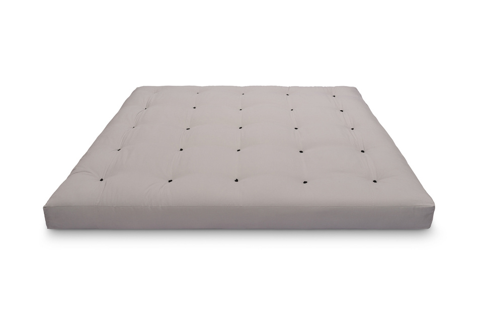 Matelas 200x200 naturel avec latex et 2x coco- Futon Comfort Relax Hard - Pascall Gris