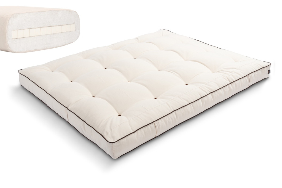 Matelas 180x200 naturel avec latex - Futon Medium Latex - Pascall Kedro Ecru