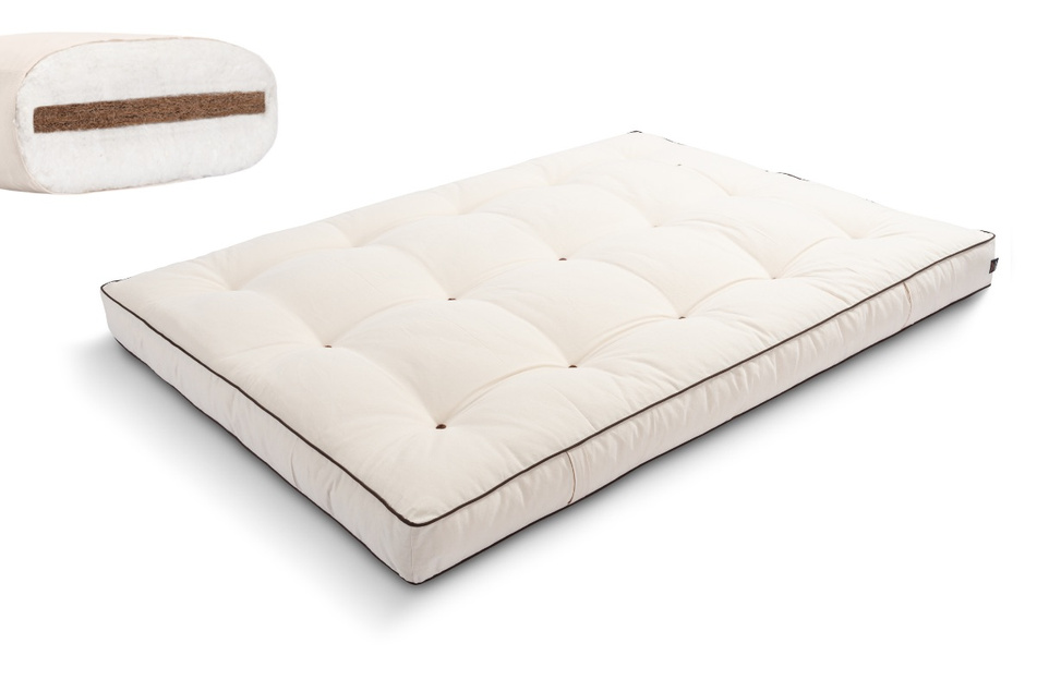 Matelas 140x200 naturel avec coco - Futon Medium Coco - Pascall Kedro Ecru