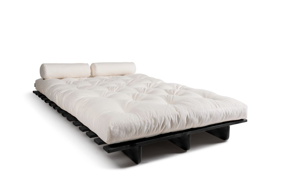 Canapé lit 120x200 - Slim Comfort Black - Pascall Futon Ecru