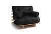 Canapé lit 90x200 - Slim Comfort Classic - Pascall Futon Noir