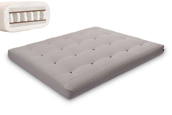 Matelas 160x200 naturel - Futon Hybrid Pocket H4 - Pascall Gris