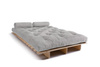 Canapé lit 120x200 - Slim Comfort Classic - Pascall Futon Gris Clair