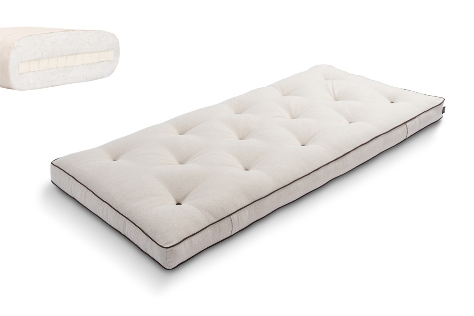 Matelas 90x200 naturel avec latex - Futon Slim Latex Kedro - Pascall Lin