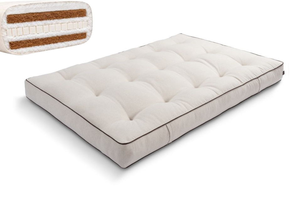 Matelas 140x200 naturel avec latex et 2x coco- Futon Comfort Relax Hard Kedro - Pascall Lin