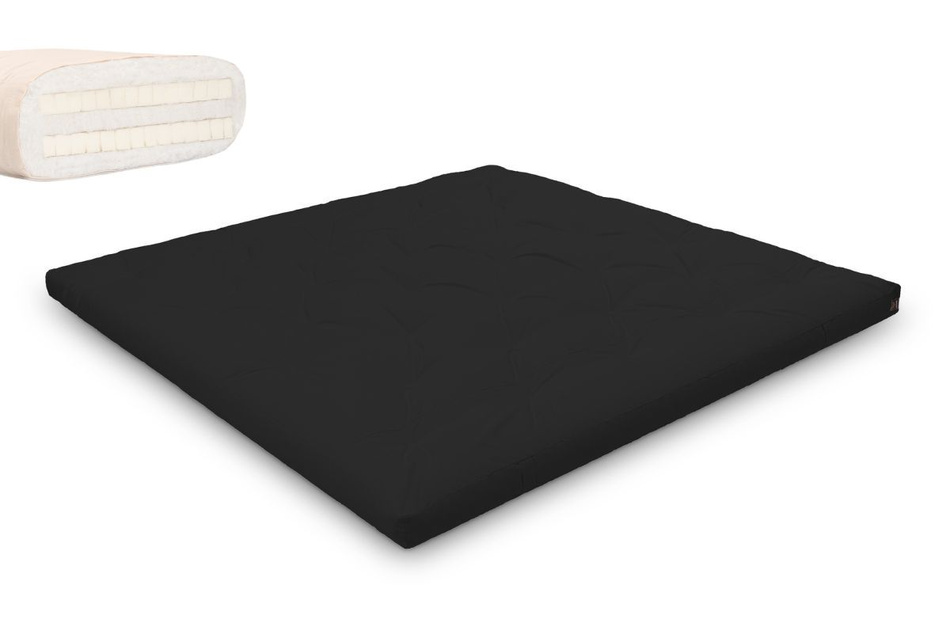 Matelas 200x200 naturel avec latex - Futon Slim Duo Latex - Pascall Noir