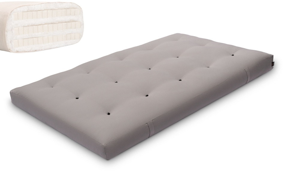 Matelas 120x200 naturel avec latex - Futon Comfort Trio Latex - Pascall Gris