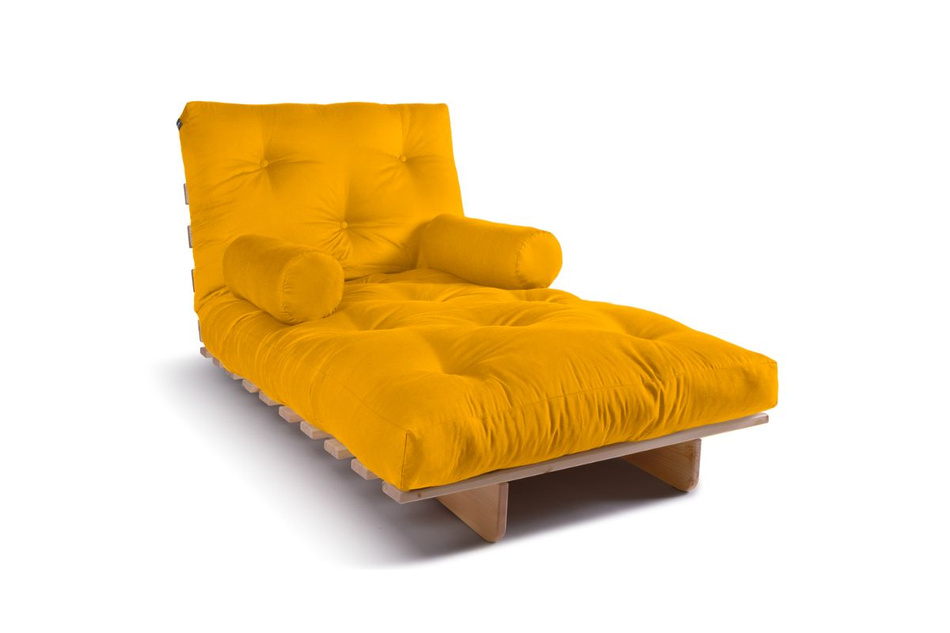 Canapé lit 90x200 - Slim Basic Classic - Pascall Futon Jaune