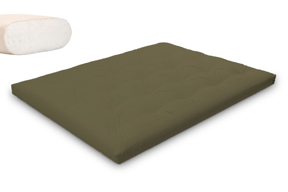 Matelas 160x200 naturel - Futon Slim Natural - Pascall Kaki
