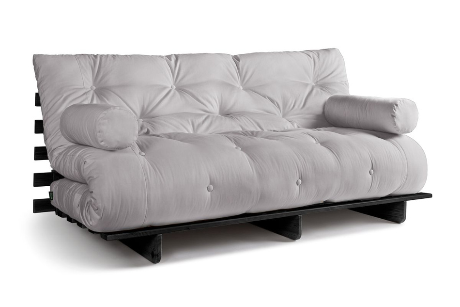 Canapé lit 180x200 - Slim Comfort Black - Pascall Futon Gris Clair
