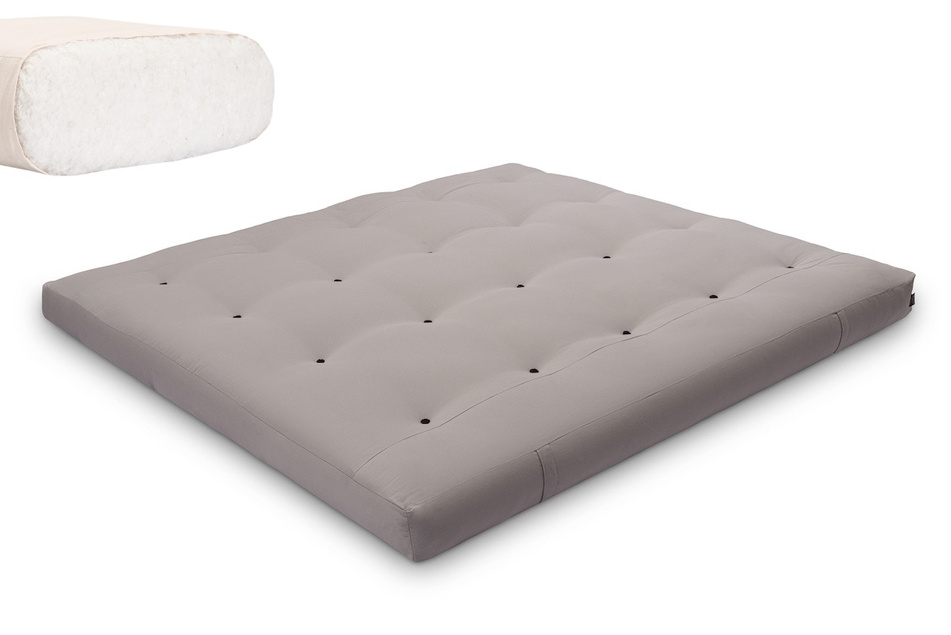 Matelas 180x200 naturel - Futon Medium Natural - Pascall Gris