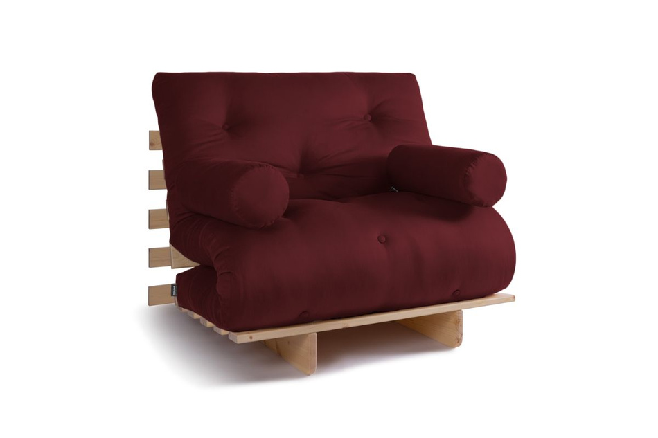 Canapé lit 90x200 - Slim Comfort Classic - Pascall Futon Bordeaux