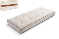 Matelas 90x200 naturel avec de la laine, coco et 2x latex - Futon Comfort Wool Kedro - Pascall Lin