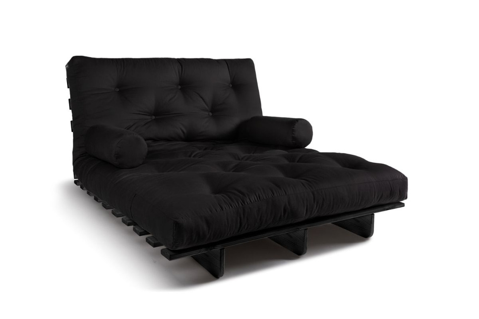 Canapé lit 120x200 - Slim Comfort Black - Pascall Futon Noir