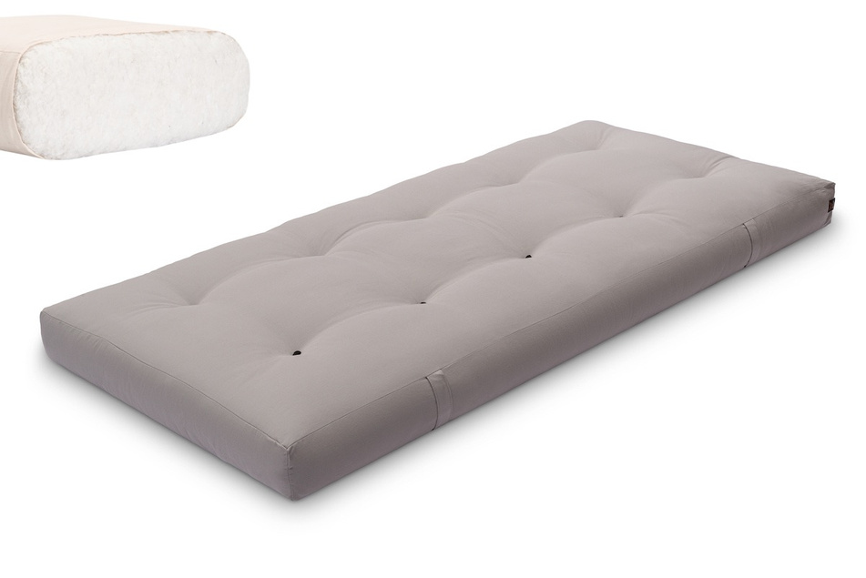 Matelas 90x200 naturel - Futon Medium Natural - Pascall Gris