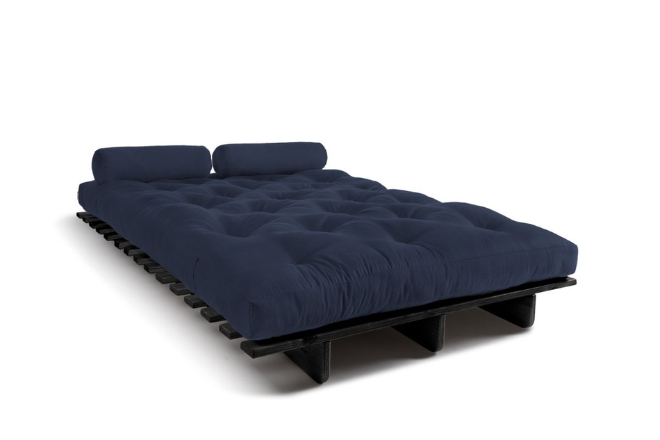 Canapé lit 120x200 - Slim Exclusive Black - Pascall Futon Blue Marine