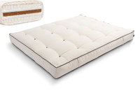 Matelas 180x200 naturel avec de la laine, coco et 2x latex - Futon Comfort Wool Kedro - Pascall Ecru