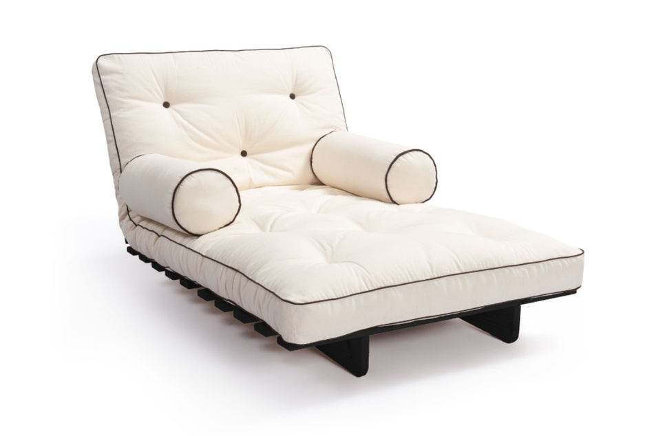 Canapé lit 90x200 - Slim Exclusive Kedro Black - Pascall Futon Ecru