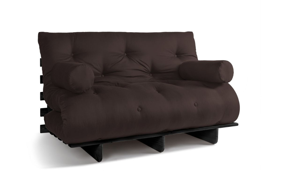 Canapé lit 140x200 - Slim Basic Black - Pascall Futon Marron