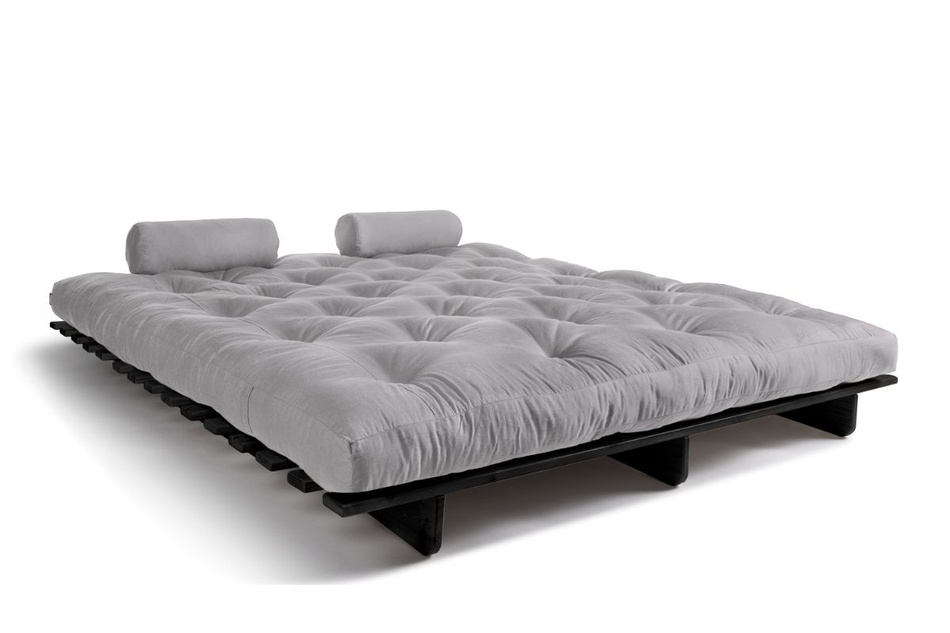 Canapé lit 180x200 - Slim Basic Black - Pascall Futon Gris Clair