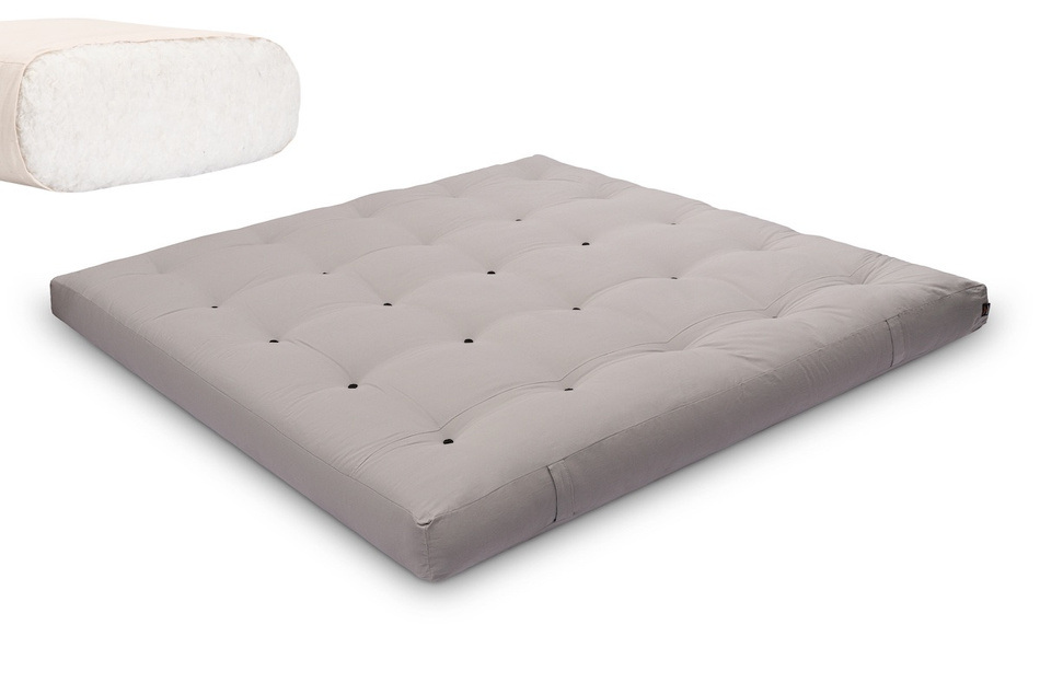 Matelas 200x200 naturel - Futon Medium Natural - Pascall Gris