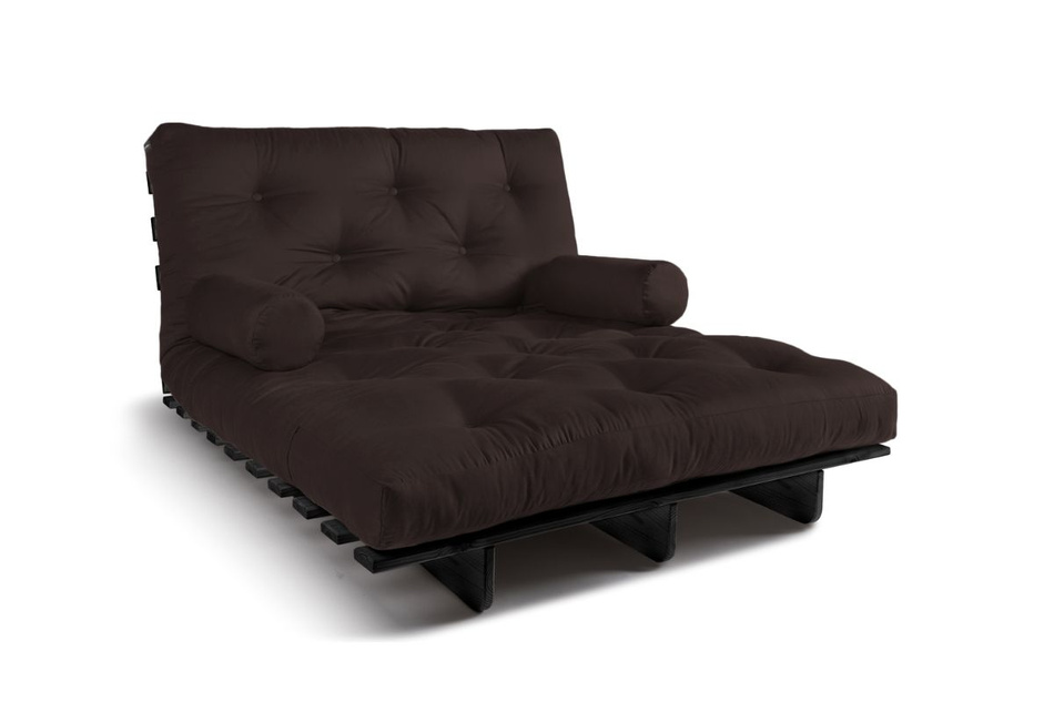 Canapé lit 120x200 - Slim Basic Black - Pascall Futon Marron