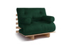 Canapé lit 90x200 - Slim Basic Classic - Pascall Futon Vert Bouteille