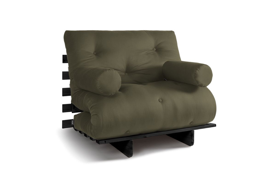 Canapé lit 90x200 - Slim Basic Black - Pascall Futon Kaki