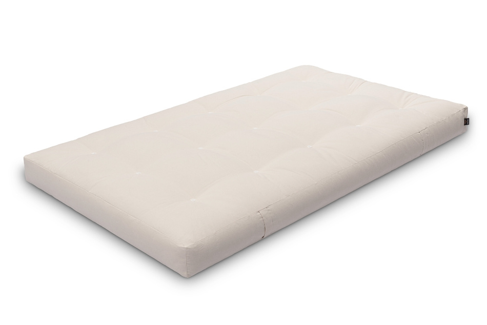 Matelas 120x200 naturel avec de la laine, coco et 2x latex - Futon Comfort Wool - Pascall Ecru