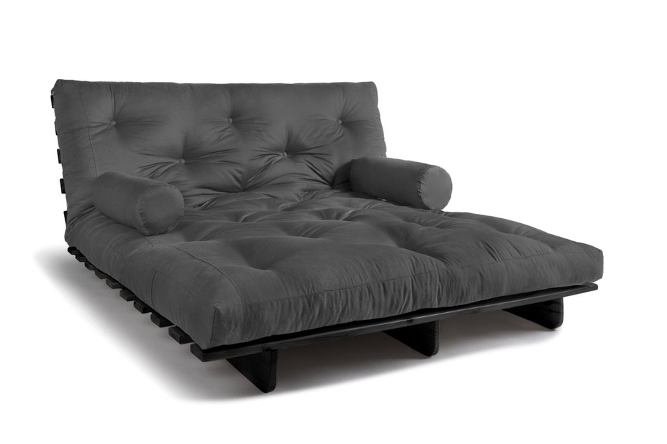 Canapé lit 160x200 - Slim Basic Black - Pascall Futon Gris