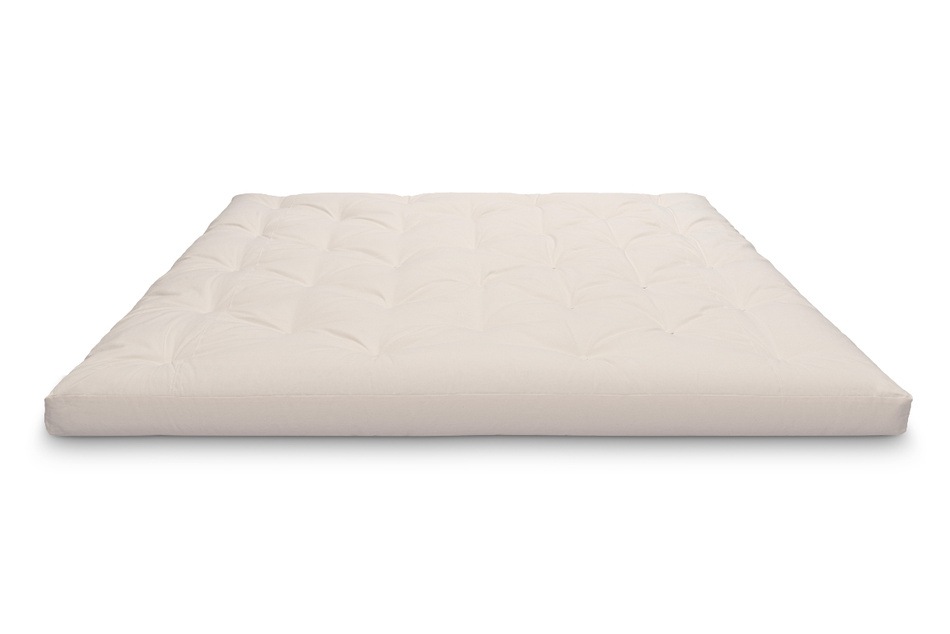 Matelas 200x200 naturel - Futon Slim Natural - Pascall Bleu