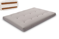 Matelas 140x200 naturel avec latex et 2x coco- Futon Comfort Relax Hard - Pascall Gris