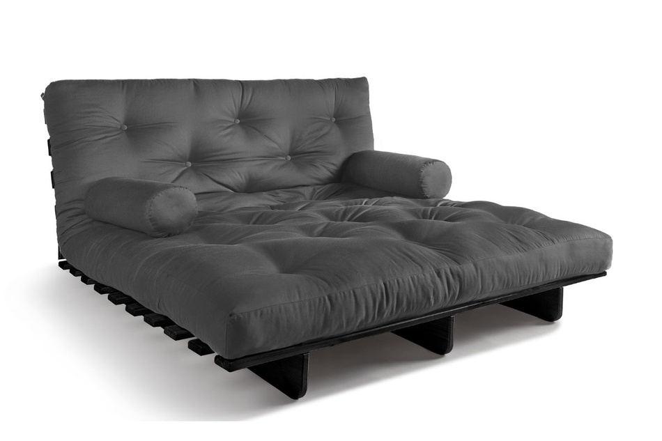 Canapé lit 140x200 - Slim Exclusive Black - Pascall Futon Gris