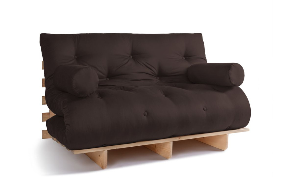 Canapé lit 140x200 - Slim Basic Classic - Pascall Futon Marron