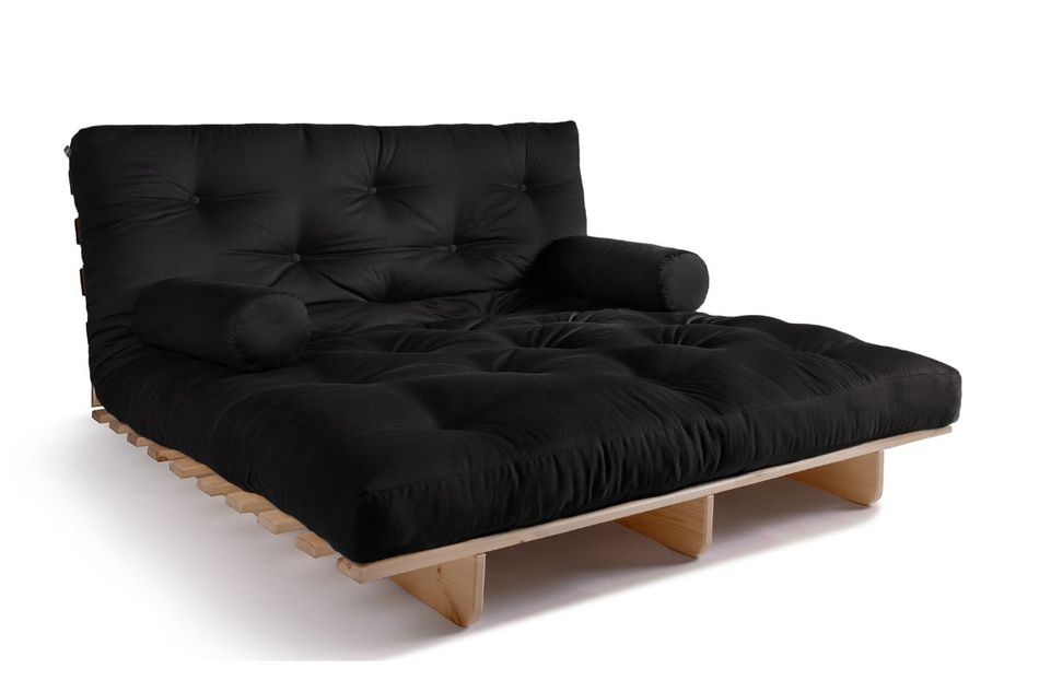 Canapé lit 140x200 - Slim Comfort Classic - Pascall Futon Noir