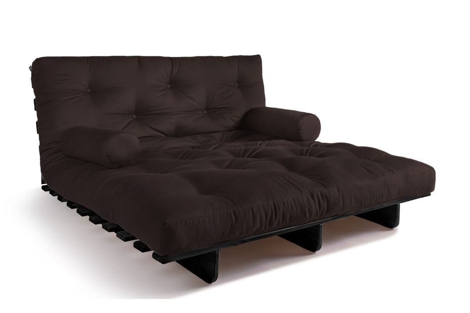 Canapé lit 140x200 - Slim Basic Black - Pascall Futon Marron