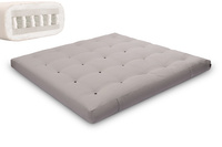Matelas 200x200 naturel - Futon Hybrid Pocket H3 - Pascall Gris