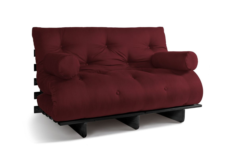 Canapé lit 140x200 - Slim Basic Black - Pascall Futon Bordeaux