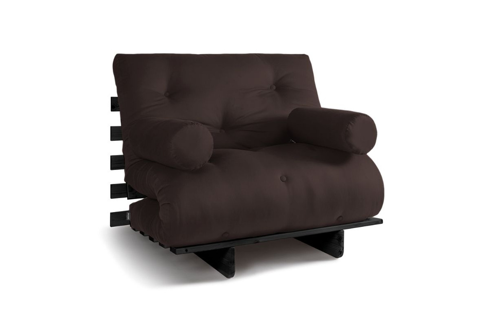Canapé lit 90x200 - Slim Basic Black - Pascall Futon Marron